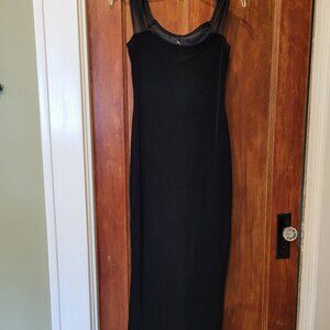 Roberta SMALL Womens black velour dress with 2 side slits